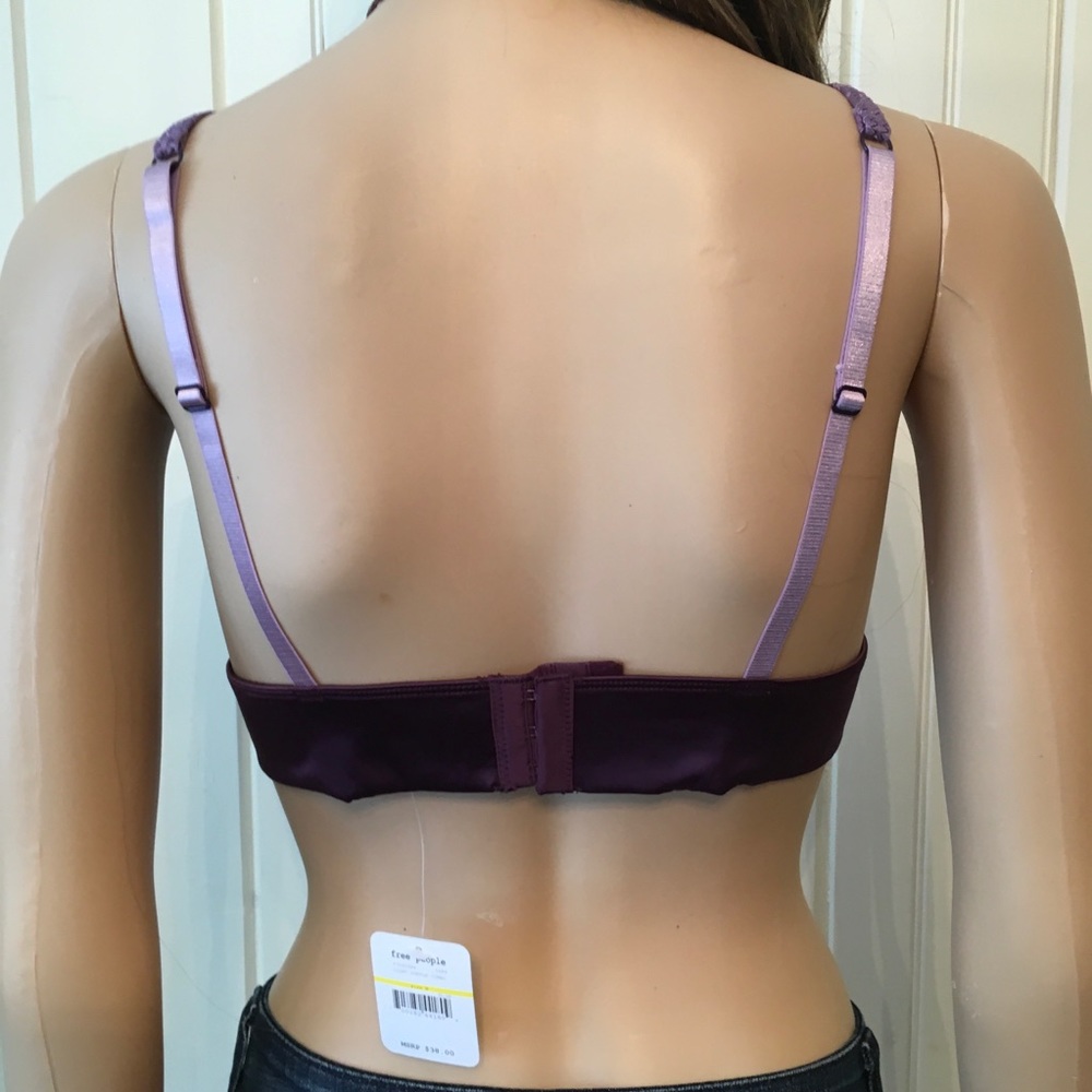 NWT FREE PEOPLE SATIN & LACE VIOLET/PLUM - Picture 2 of 7